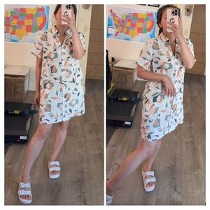 Rachel Zoe Multicolor Linen Shirt Dress- Size XS